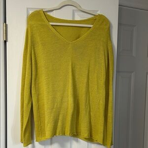 Eileen Fisher Yellow V-Neck Sweater